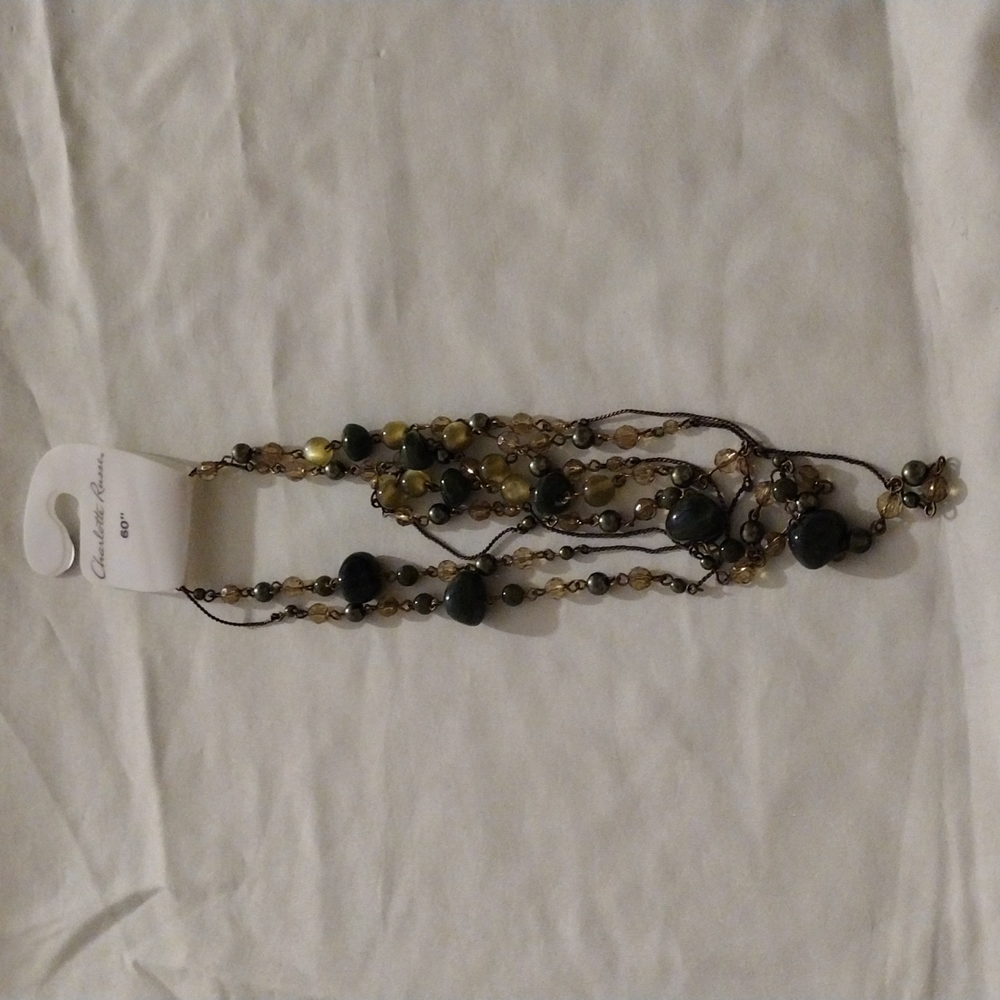 NWT Charlotte Russe 60" single strand fashion jewelry beaded necklace